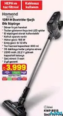 HOMEND DUSTRİDER ŞARJLI DİK SÜPÜRGE